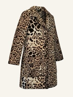 Chico’s Black Label Leopard Animal Print Short Rain Trench Coat Mobwife Size 8